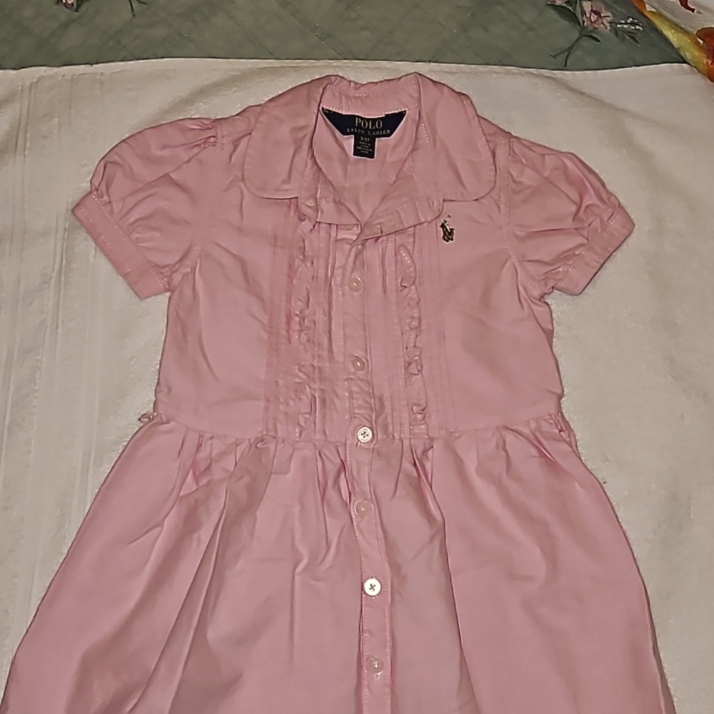 Polo by Ralph Lauren Pink Girls' Button-Front Casual Dress